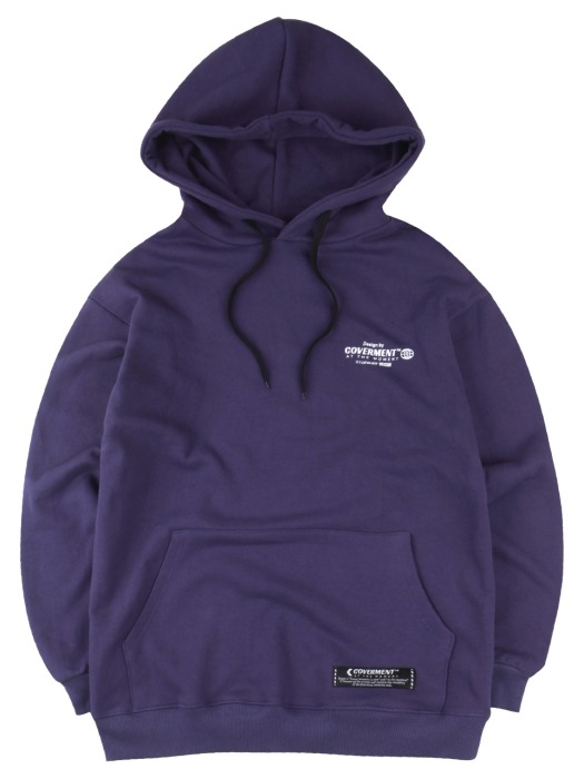 Slogan Logo Print Over-Fit Hoodie Purple