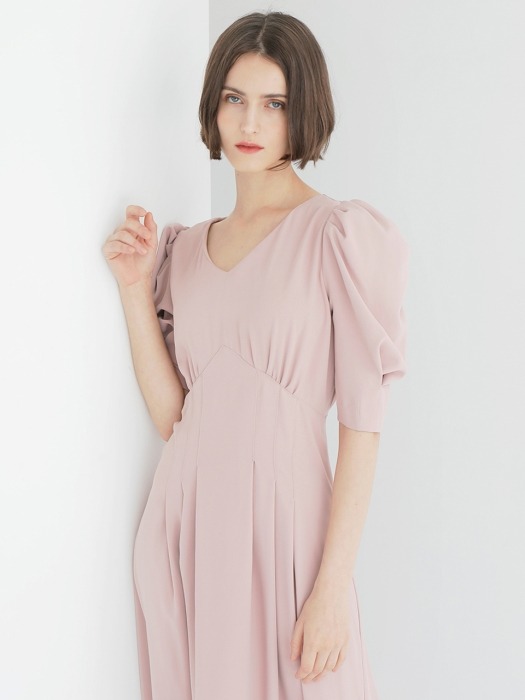 TUCK SLEEVE ONE-PIECE_PINK