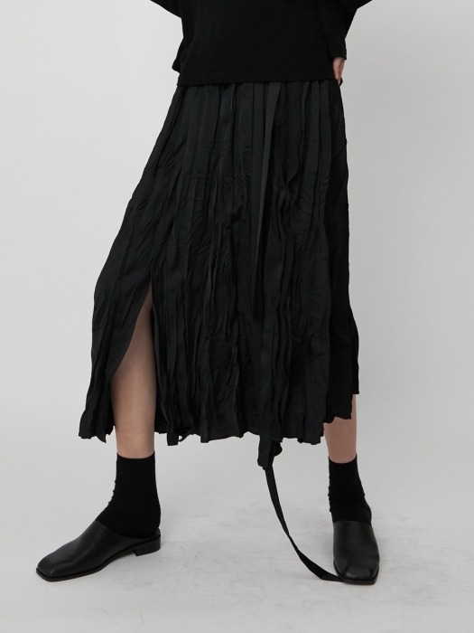 Skirt L Pleats Black