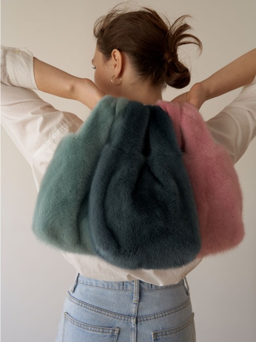 MINI MINK FUR BAG / PASTEL COLORS