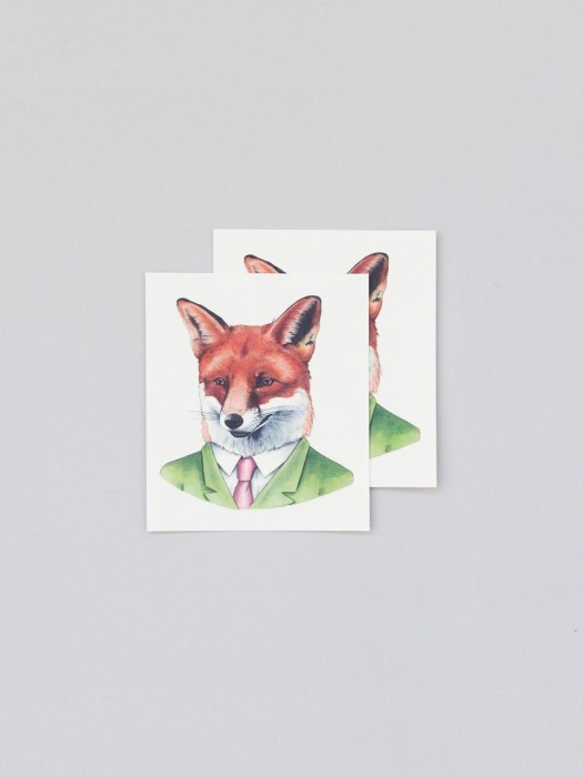 Red Fox Pairs 타투 스티커