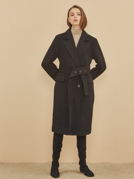 STANDARD WOOL MAC DOUBLE COAT BLACK