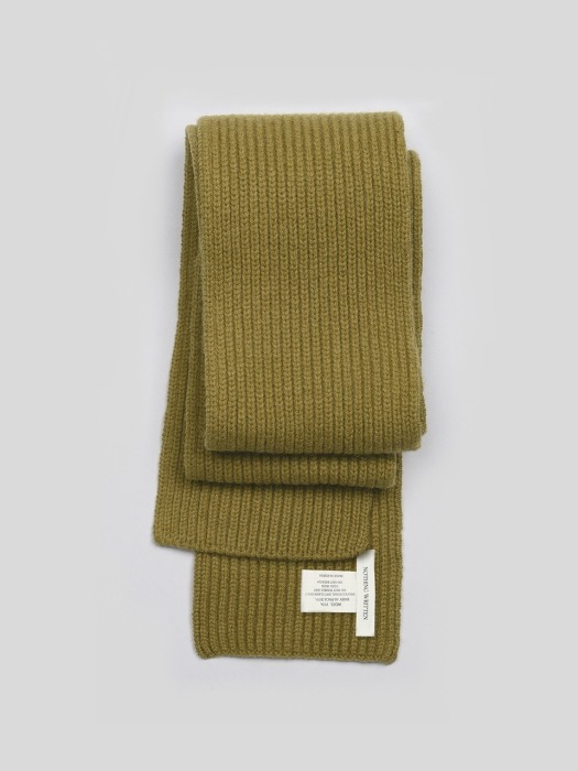 alpaca ribbed scarf (Lime olive)