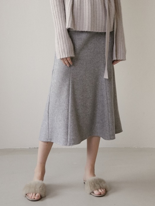 comos281 wool mermaid skirt (grey)