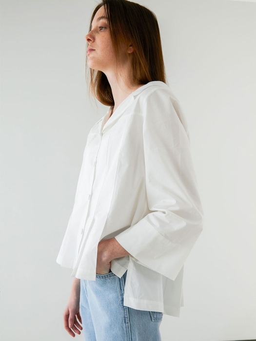 Pintuck blouse_White