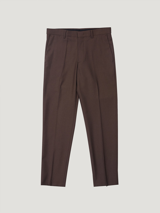Essential Wool Slim Pants (Deep Brown)