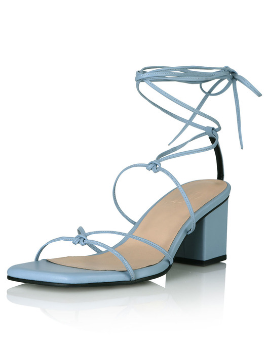 Y.01 Jane candy lace-up sandals / YY20S-S49 Smoky blue