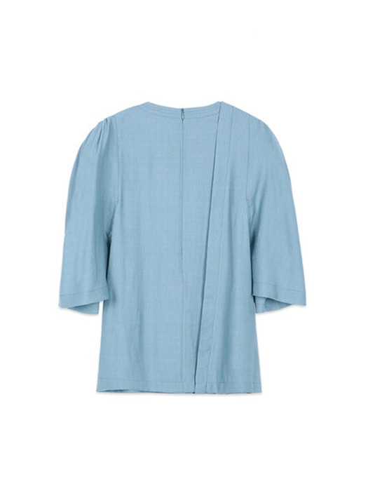 SALLY DETACHABLE RUCHED SHOULDER BLOUSE atb483w(FADED BLUE)