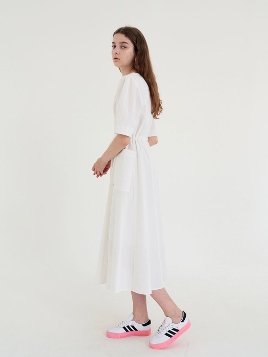 20 SUMMER_White Poplin Zip-up Dress