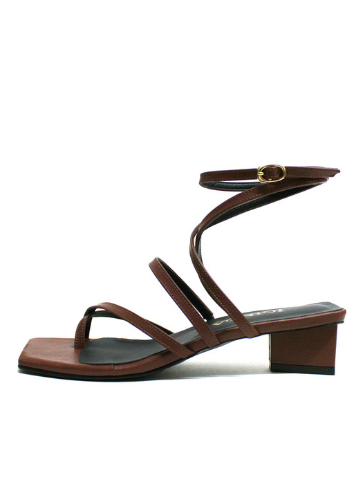 SQUARE W LONG STRAP SANDAL 3.5cm M-IG-200509