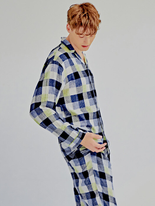 남자 스프링체크 파자마세트 Men spring check PJ set