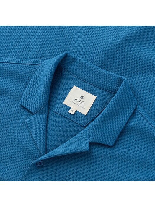 Mesh Cotton Shirt_Cobalt Blue