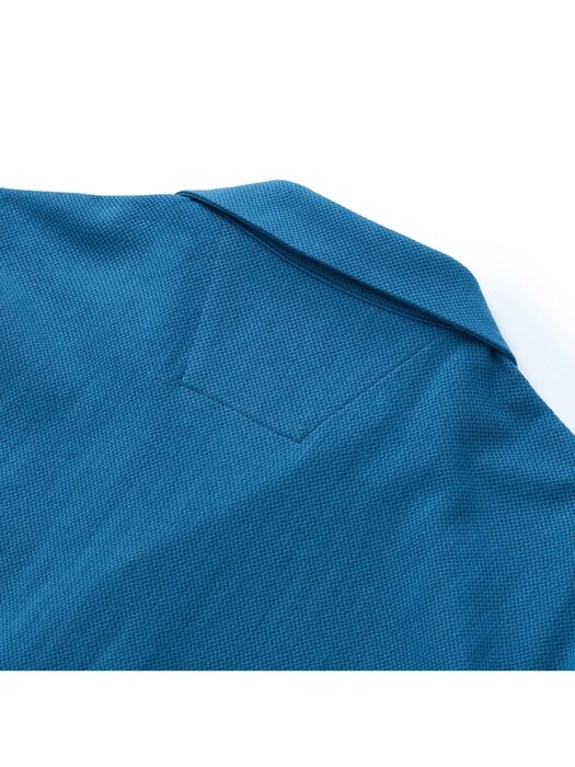 Mesh Cotton Shirt_Cobalt Blue