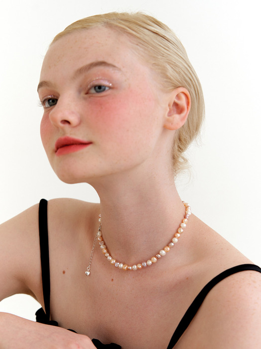 pompom pearl necklace (Silver 925)