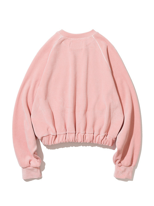 Velvet Rose Crop Sweatshirt [PINK]