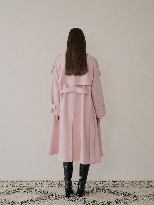 Pink Wool Trench Coat