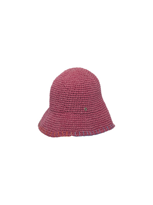 Knitting stich bell hat - Pink