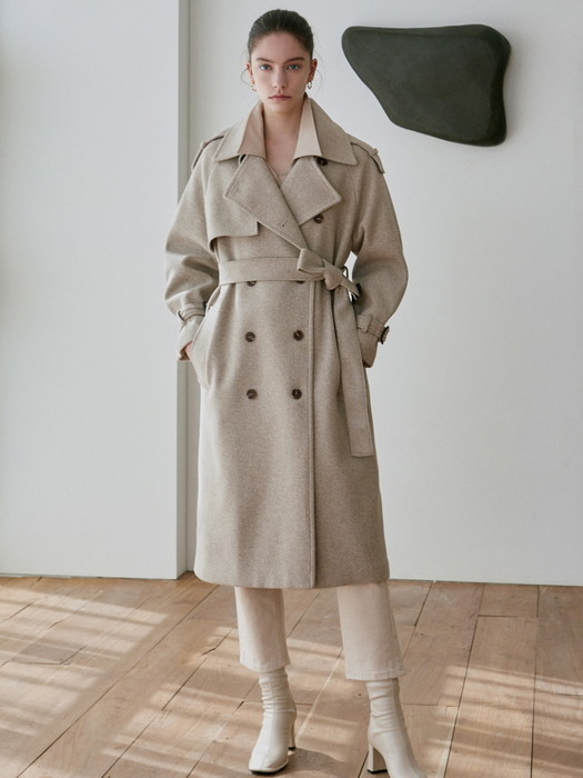 SOFT WOOL DOUBLE TRENCH COAT_OATMEAL
