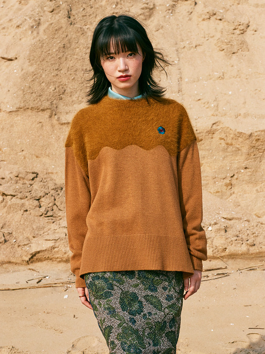 MIX ANGORA KNIT_BROWN