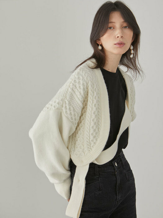 Maty Cable Cardigan_Ivory