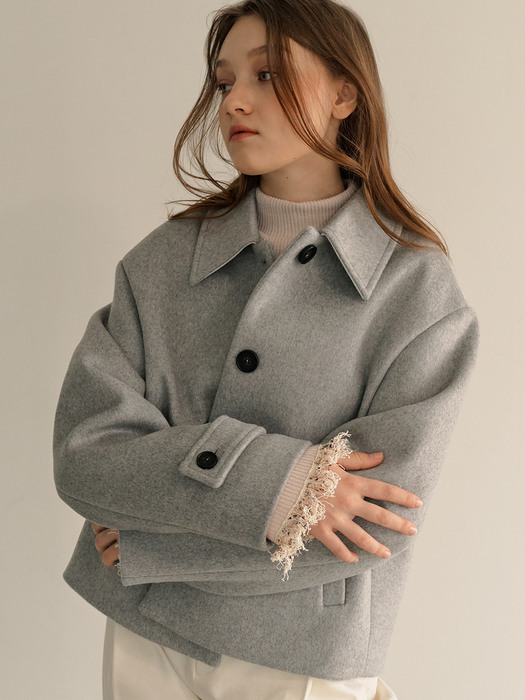 monts 1238 wool crop coat (melange gray)