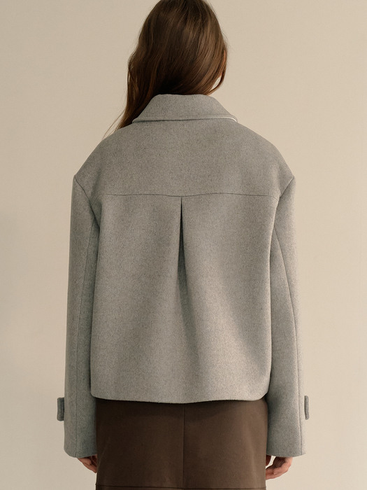 monts 1238 wool crop coat (melange gray)