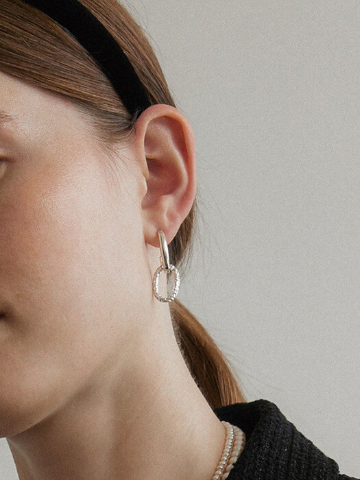 tweed chain `drop` earrings