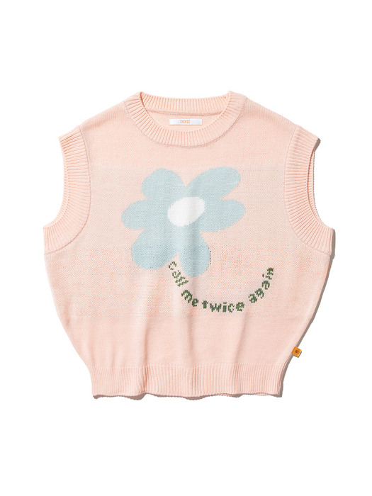 Flower Crop Knit Vest [CHEERYBLOSSOM PINK]