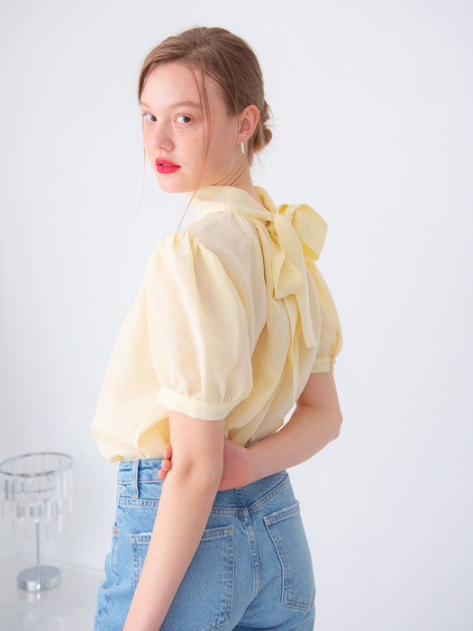 ELEGANT BACK TIE BLOUSE_YELLOW