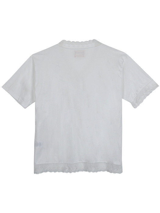LACE PUNCHED T-SHIRTS - IVORY