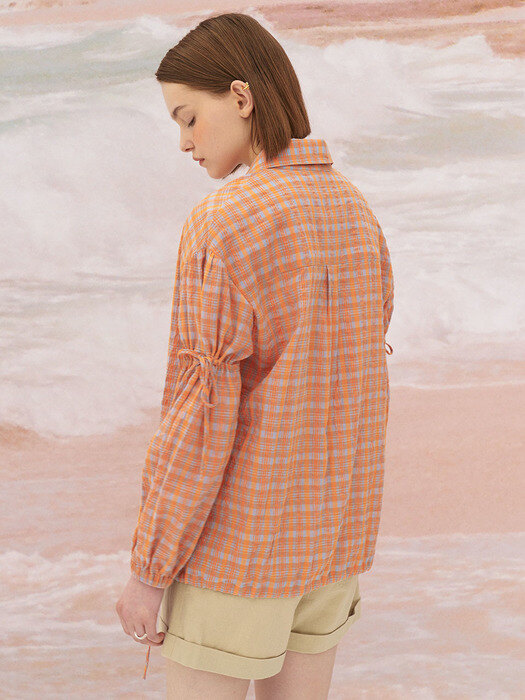 5P Orange Check Overfit Shirt-Outer 