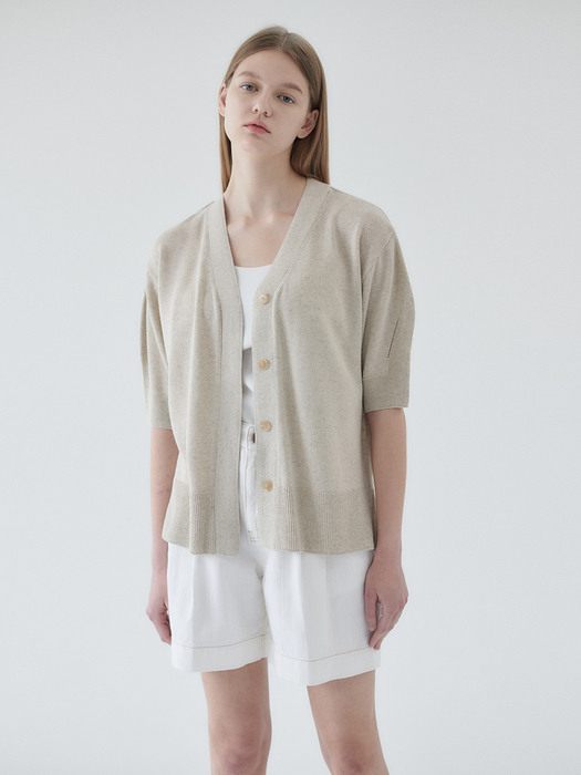 21N linen half sleeve cardigan [BE]