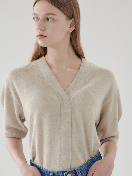 21N linen half sleeve cardigan [BE]