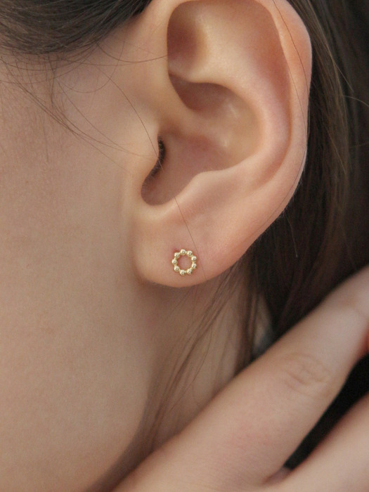 [순금58.8%]TKG_013 Dot Round Piercing 14k 골드귀걸이