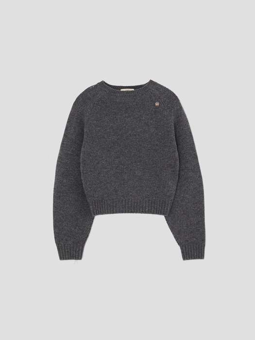 SIGNATURE ROUND-NECK KNIT (CHARCOAL)