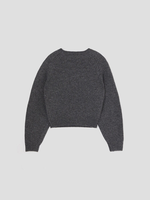 SIGNATURE ROUND-NECK KNIT (CHARCOAL)