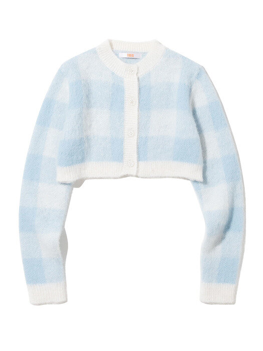 Mohair Fuzzy Cropped Cardigan [CLEAR SKY]