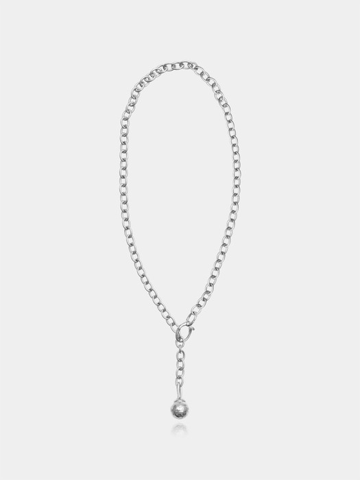 볼 펜던트 실버 체인 목걸이 (ball pendant silver necklace)