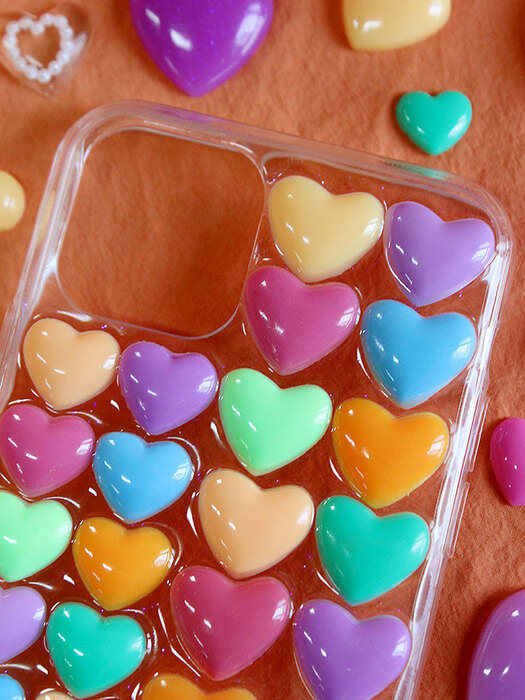 [아이폰/갤럭시 전기종 가능] heart candy phone case
