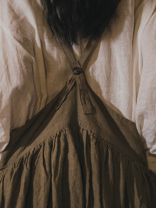 브리튼 서스펜더 스커트 Britten suspender skirt - olive brown