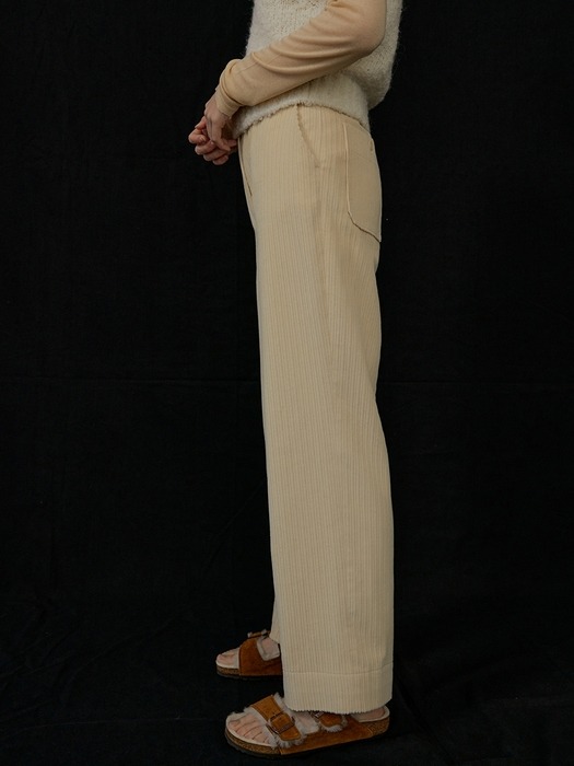 corduroy straight pants (cream)