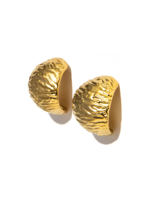 Trisection rough ball earrings Gold