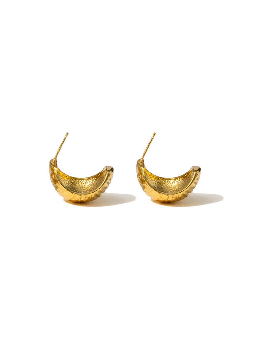 Trisection rough ball earrings Gold