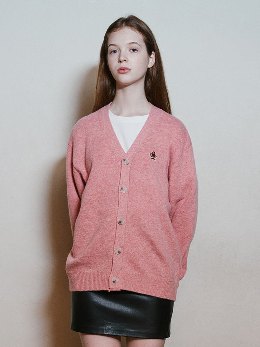 HOB CLOVER CARDIGAN_MELANGE PINK