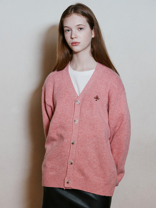 HOB CLOVER CARDIGAN_MELANGE PINK