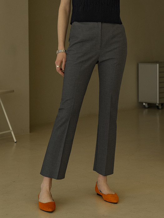 SIPT7041 tailored boot-cut trousers_Charcoal