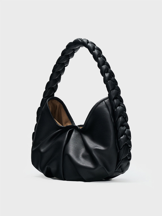 BRAID LEATHER BAG (BLACK)