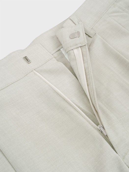 LINEN BLEND WIDE TUCK SLACKS_IVORY