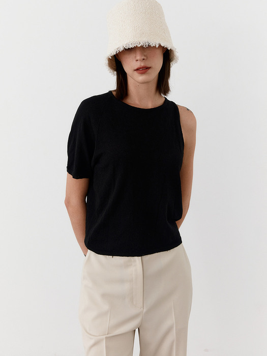 TWR LAYERED HALF SLEEVE KNIT TOP_3 COLORS