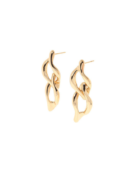 [GRAY Collection]Double Molten Hexa Earrings